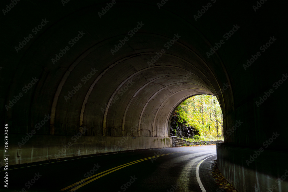 driving through the tunnel