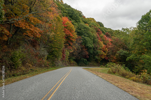 A Stunning view to the road of autumn