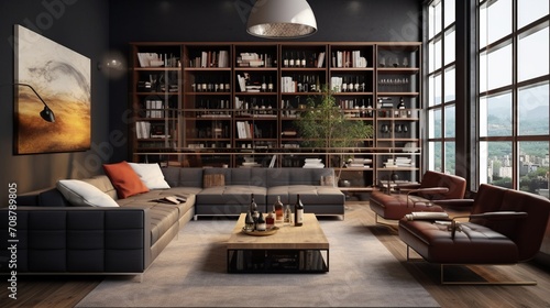 Interior design of modern living room  photo