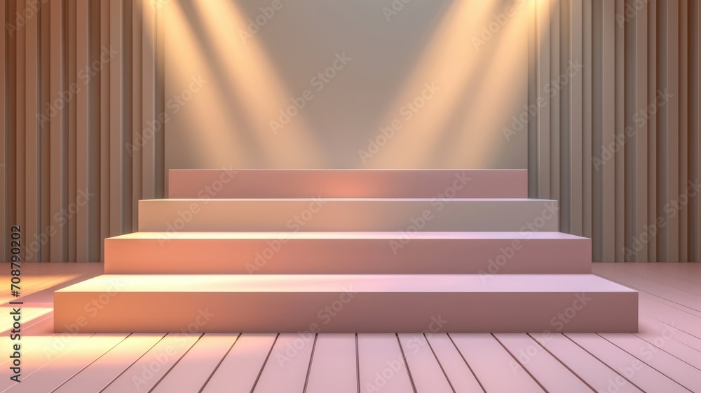 Podium in the background. Studio podium for product advertising. Stage stand. Blank podium. Display platform Podium in the background. Studio podium for product advertising. Stage stand. Blank podium. Display platform