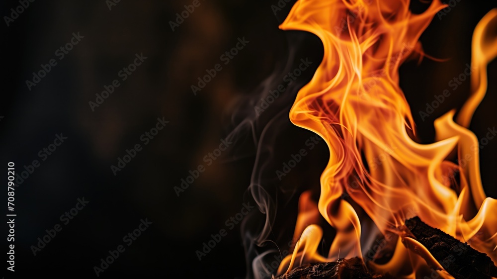 A single vibrant flame on a dark background A single vibrant flame on a dark background
