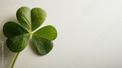 A single clover on a white background