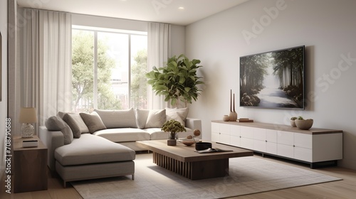 Modern elegant living room interior design inspired by aesthetic color palette  © Faisal