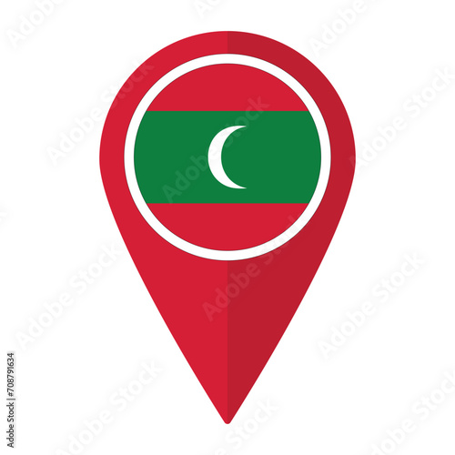 Free Download Maldives flag on map pinpoint icon isolated. Flag of Maldives - GFXLoad