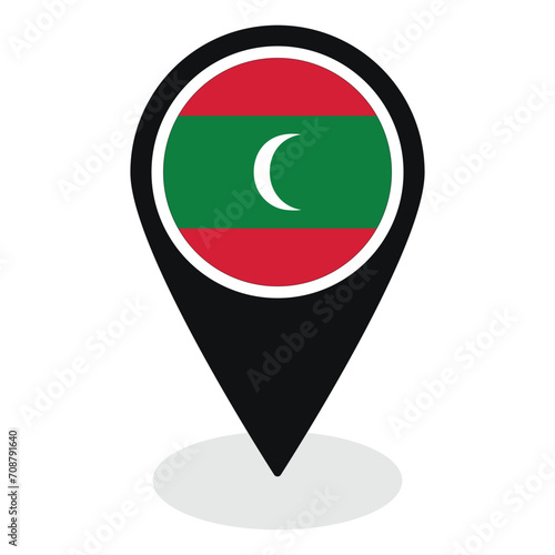 Free Download Maldives flag on map pinpoint icon isolated. Flag of Maldives - GFXLoad