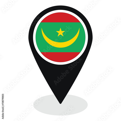 Free Download Mauritania flag on map pinpoint icon isolated. Flag of Mauritania - GFXLoad