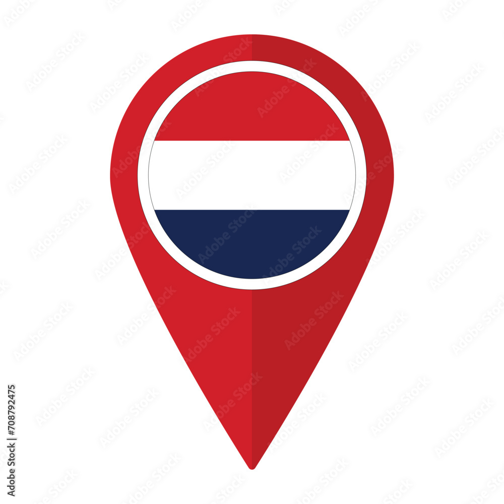 Netherlands flag on map pinpoint icon isolated. Flag of Netherlands Netherlands flag on map pinpoint icon isolated. Flag of Netherlands