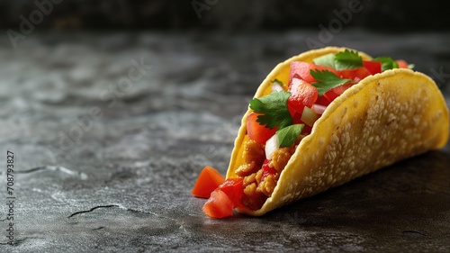 A taco with chicken and fresh vegetables