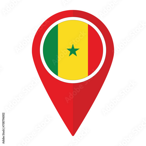 Free Download Senegal flag on map pinpoint icon isolated. Flag of Senegal - GFXLoad