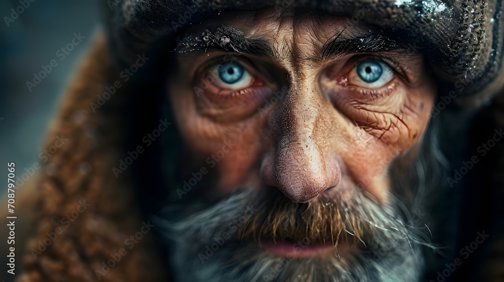 Life Lines: Close-Up Portrait of a Homeless Person's Face in Soft Natural Light Life Lines: Close-Up Portrait of a Homeless Person's Face in Soft Natural Light