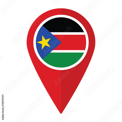 Free Download South Sudan flag on map pinpoint icon isolated. Flag of South Sudan - GFXLoad
