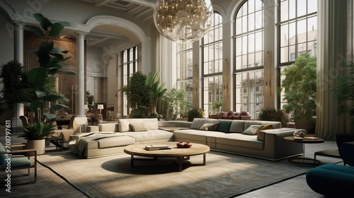Elegant modern living room interior design 