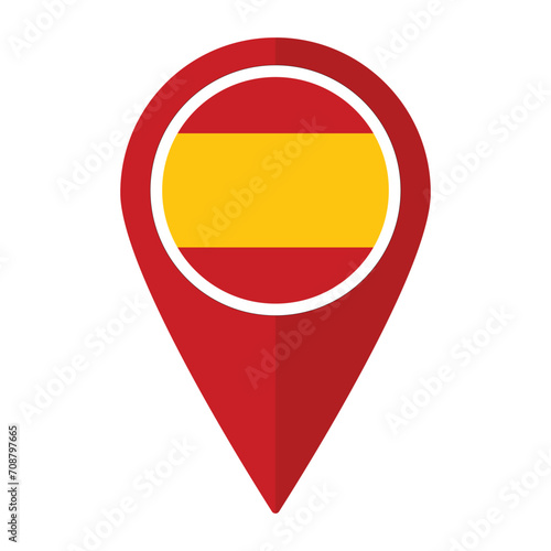 Free Download Spain flag on map pinpoint icon isolated. Flag of Spain - GFXLoad