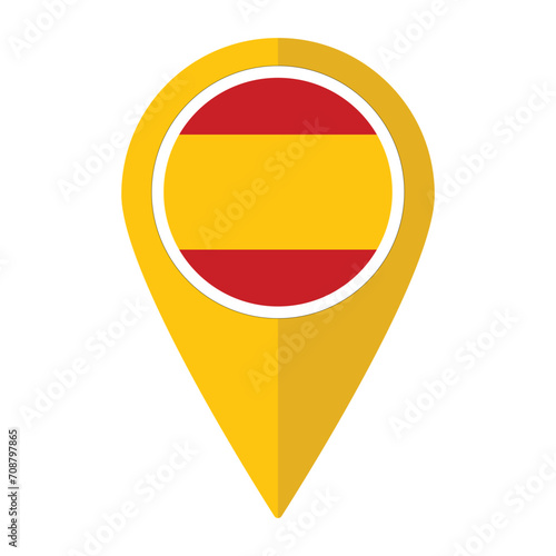 Free Download Spain flag on map pinpoint icon isolated. Flag of Spain - GFXLoad