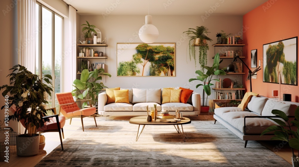 Modern sophisticated living room interior 