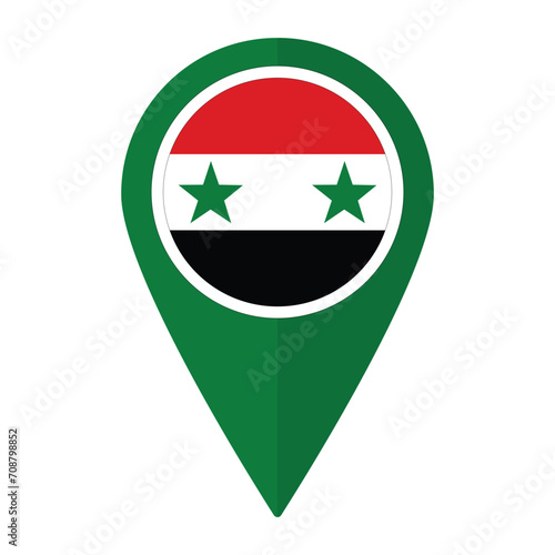 Free Download Syria flag on map pinpoint icon isolated. Flag of Syria - GFXLoad