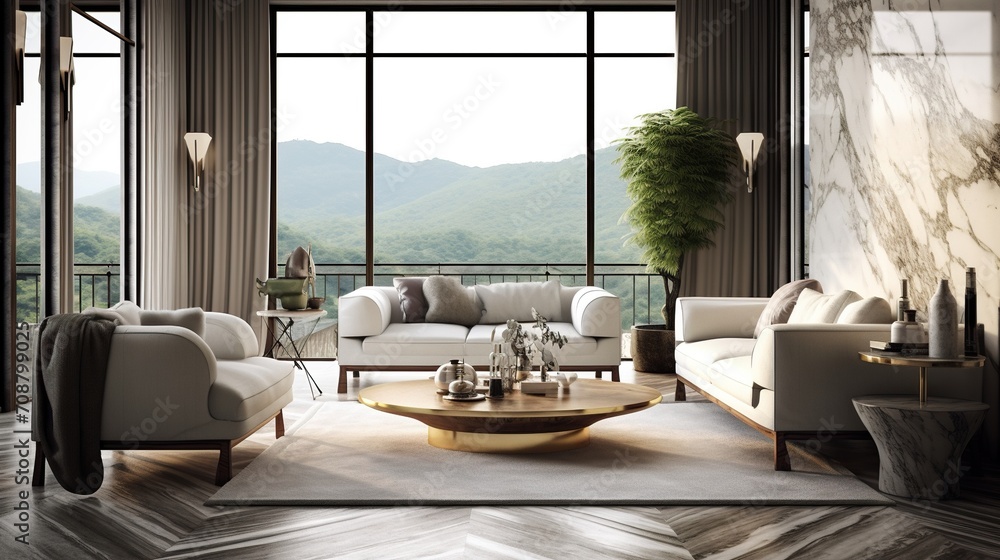 Modern sophisticated scandinavian style interior of living room Modern sophisticated scandinavian style interior of living room