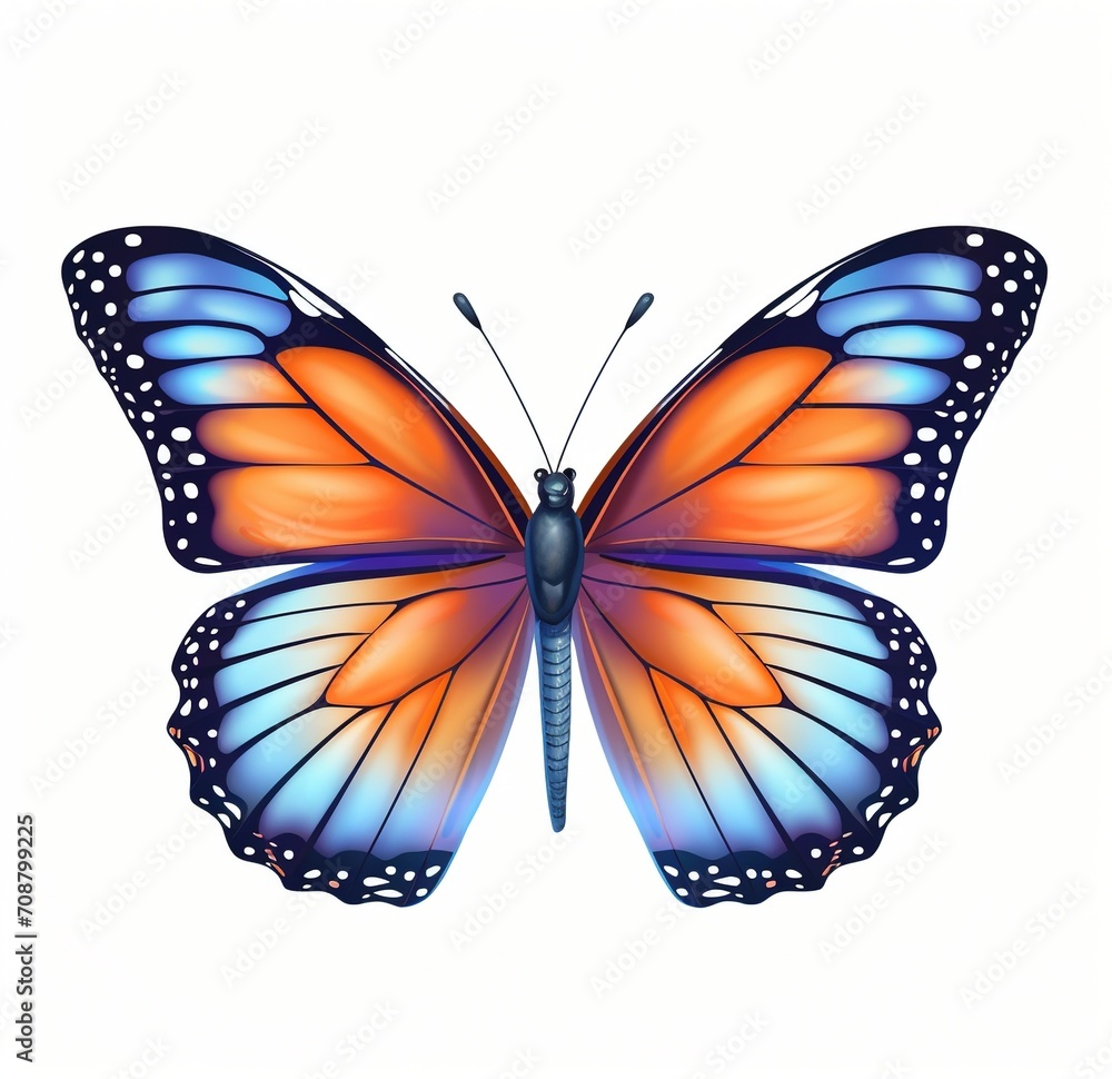 Blue and orange butterfly Blue and orange butterfly