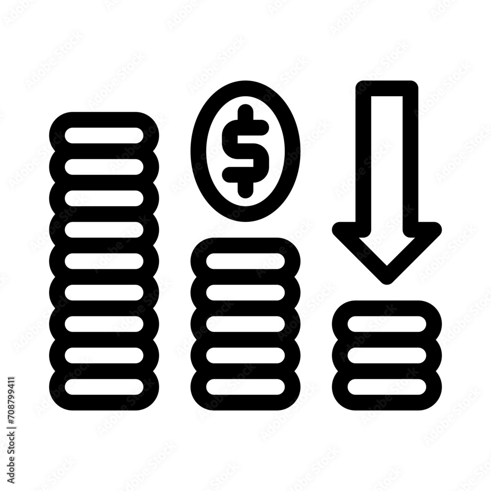 recession line icon recession line icon