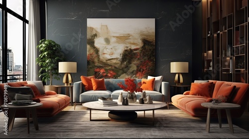 Modern living room interior style 