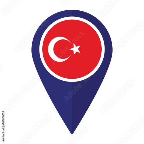Free Download Turkey flag on map pinpoint icon isolated. Flag of Turkey - GFXLoad
