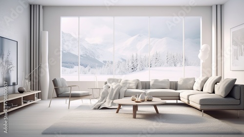 Scandinavian elegance living room interior 
