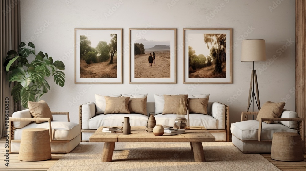 Scandinavian elegance living room interior Scandinavian elegance living room interior