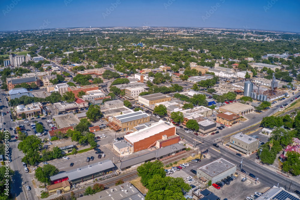 Aerial View of New Braunfels, Texas during Summer