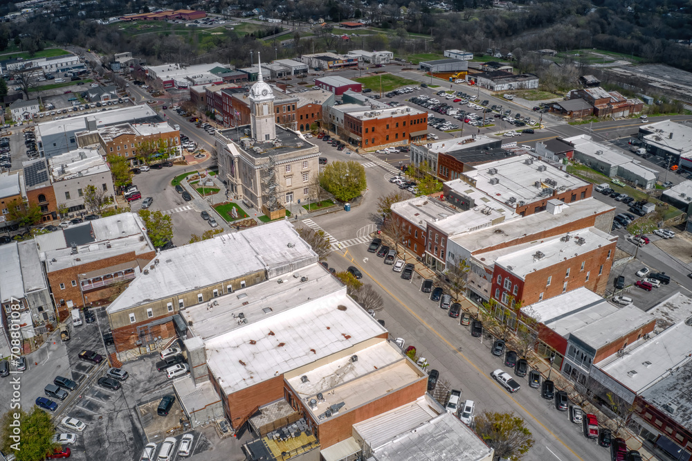 Aerial View of Columbia, Tennessee during Spring