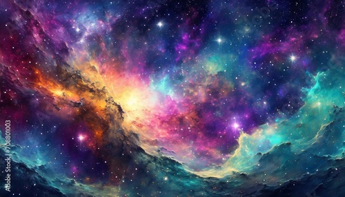 background space star night, wallpaper nebula-rich space with vivid colors and a tapestry of stars. The composition invites viewers