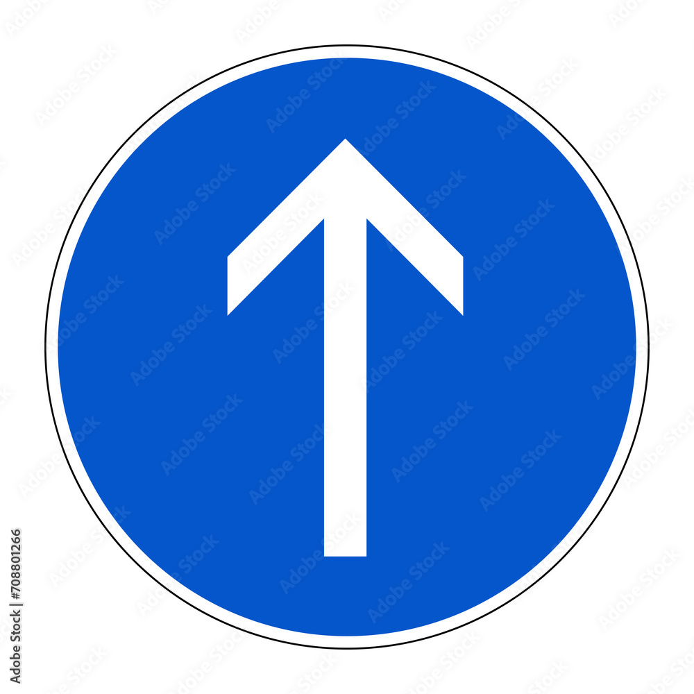 Panneau d'obligation d'aller tout droit Panneau d'obligation d'aller tout droit