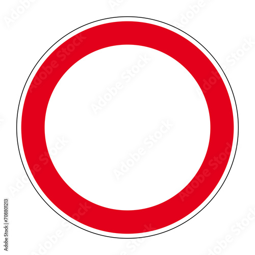 Panneau interdiction rond rouge et contour noir photo
