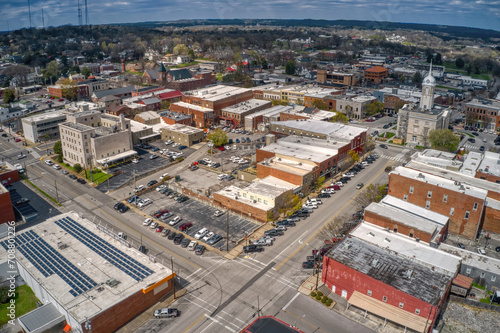 Canvas Print Aerial View of Columbia, Tennessee during Spring