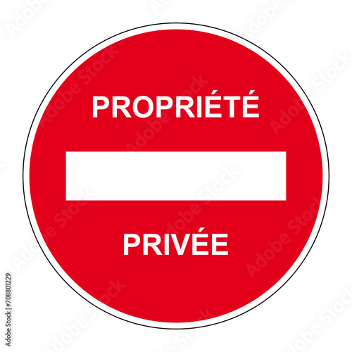 Panneau d'interdiction "Propriété privée"