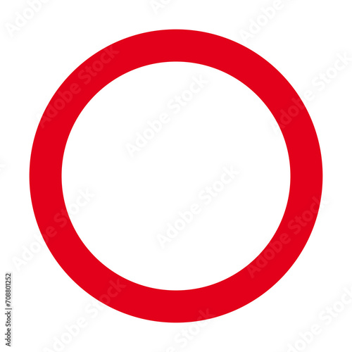 Panneau rond rouge interdiction vierge photo