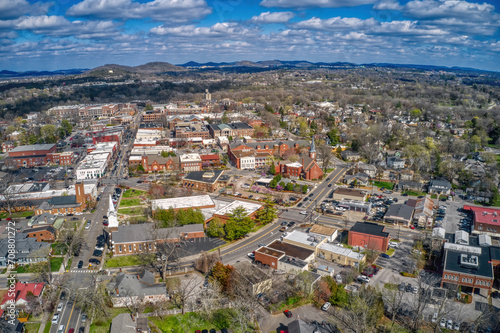 Fototapeta Naklejka Na Ścianę i Meble -  Aerial View of Franklin, Tennessee during Spring