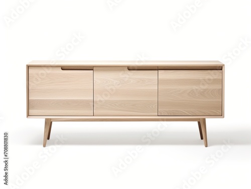 Retro wooden sideboard with three doors and four legs