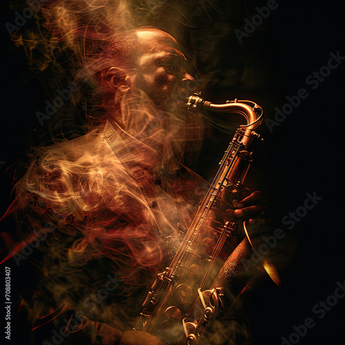 Soulful Tunes: Double Exposure of a Jazz Musician