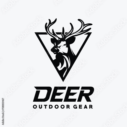 Deer Logo Template Vector. Deer Outdoor gear Logo Illustration Vector
