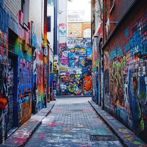 Street Art Splendor: Vibrant Alley Adornments © Sekai