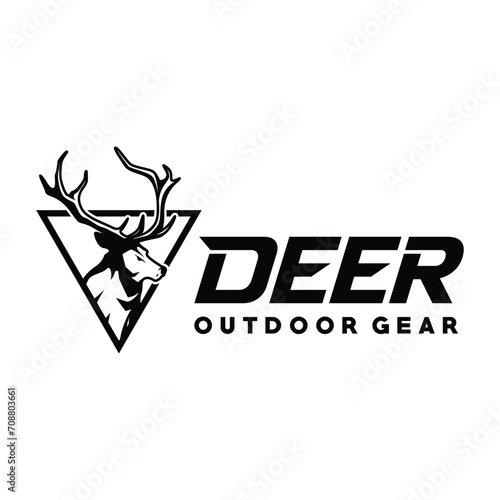 Deer Logo Template Vector. Deer Outdoor gear Logo Illustration Vector

