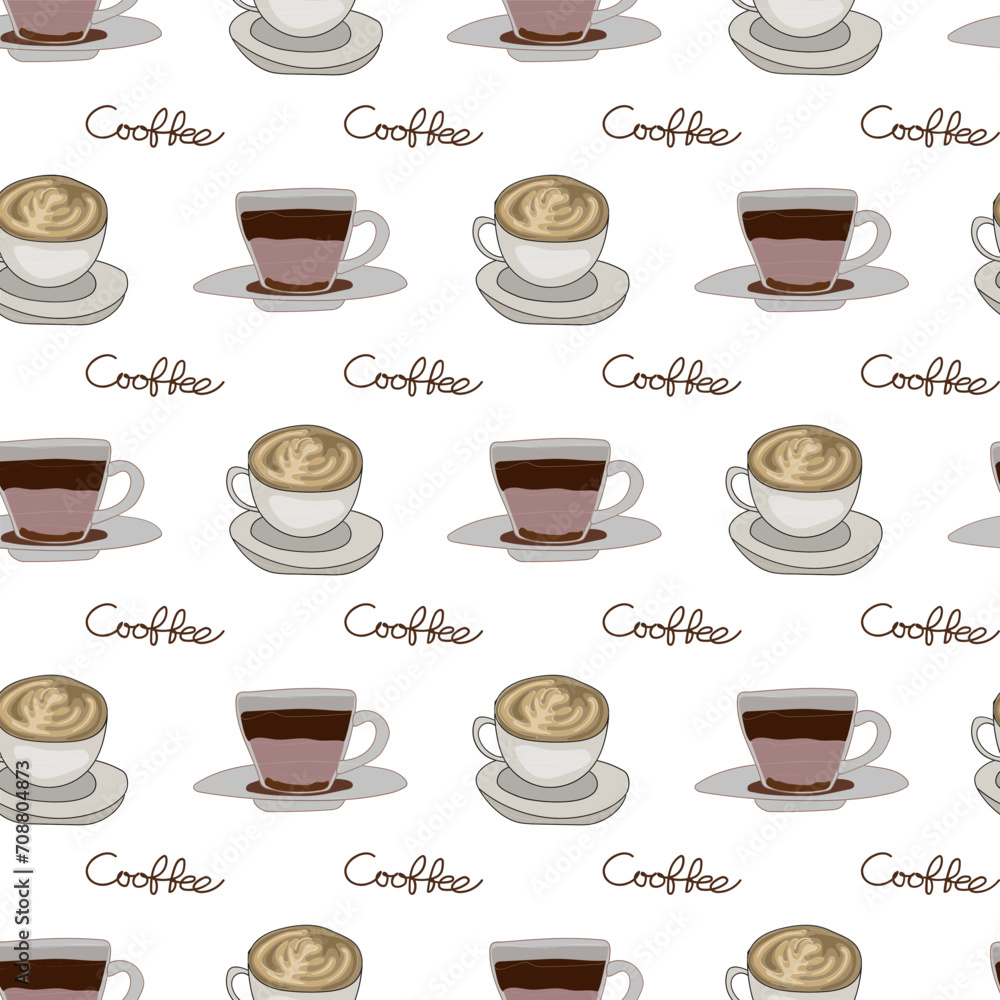 Coffee seamless pattern background. Coffee seamless pattern background.
