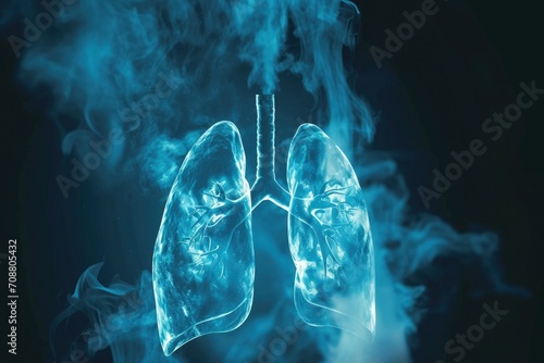 Photo illustration of lungs with smoke photo
