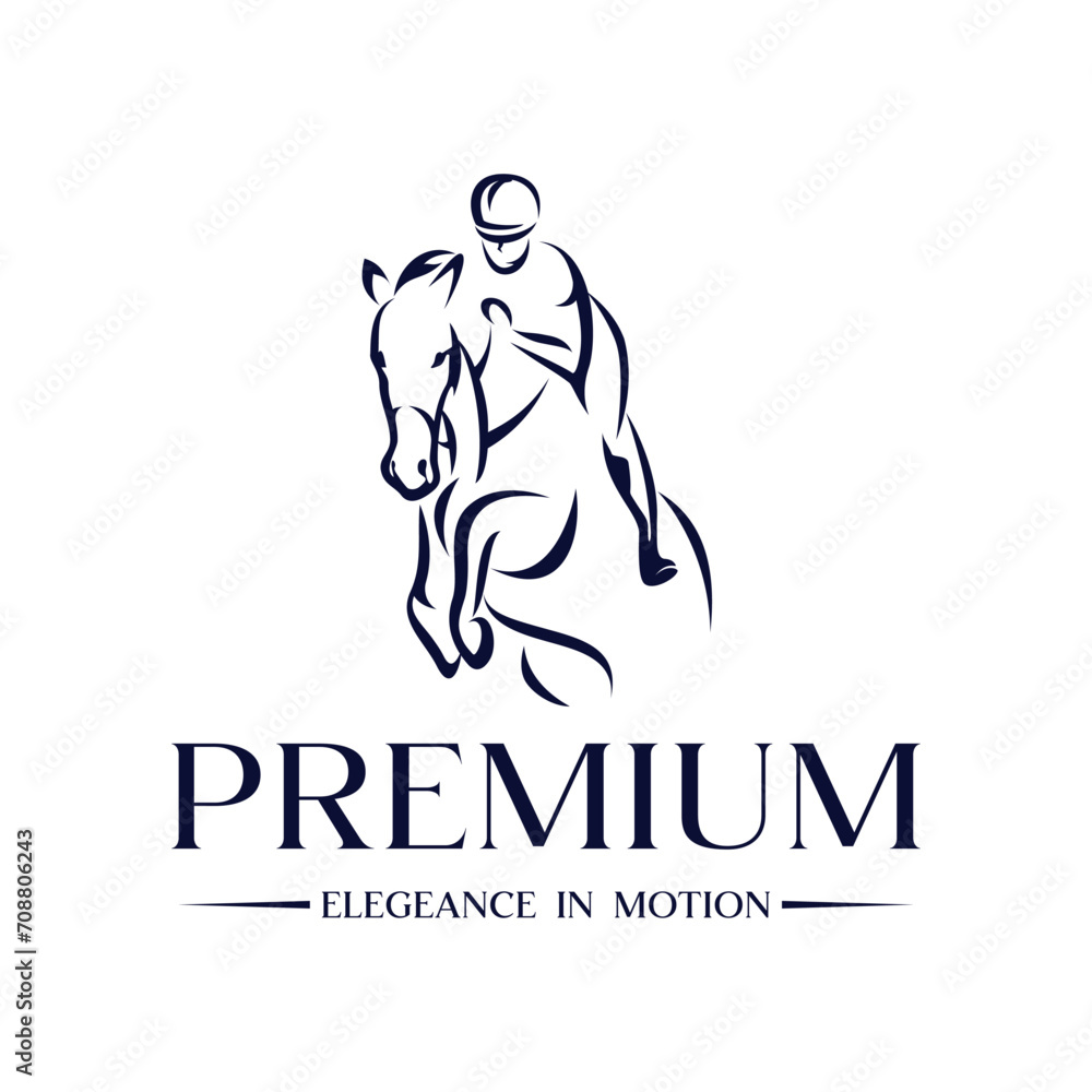 Fototapeta premium Race Horse logo Inspiration Vector