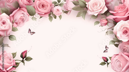 Beautiful pink rose bouquet flowers background, symbol of Valentine's Day, wedding, love