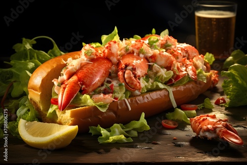 Lobster Roll, a maritime delight featuring succulent lobster meat on a buttered and toasted roll