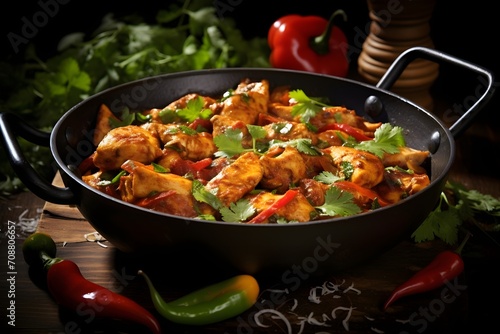 Succulent chicken karahi, a spicy wok-cooked delight,