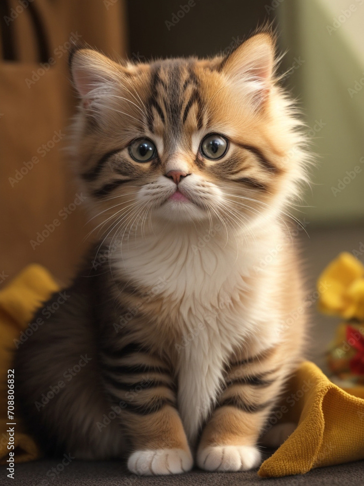 Cute kitten, Pet cat. funny animal 