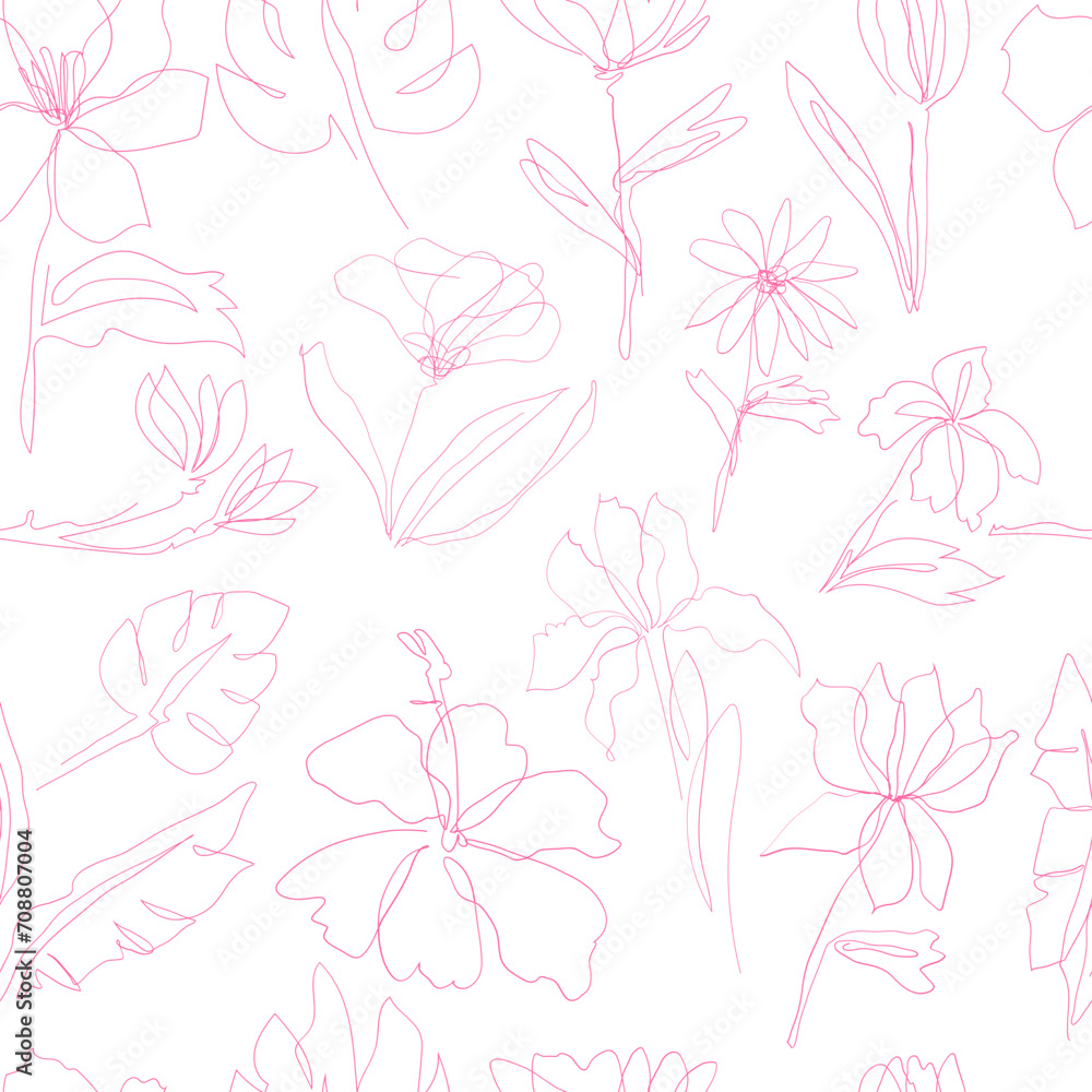 Seamless pattern with floral background.

