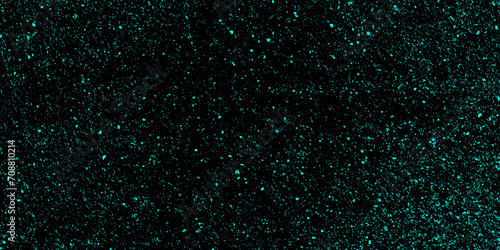 Blue bokeh abstract background. Modern realistic seamless glitters background. Colourful glowing Christmas garland with blur background and bokeh.	